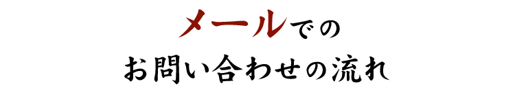 メールでのお問い合わせの流れ